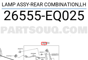 Nissan 26555EQ025 LAMP ASSY-REAR COMBINATION,LH