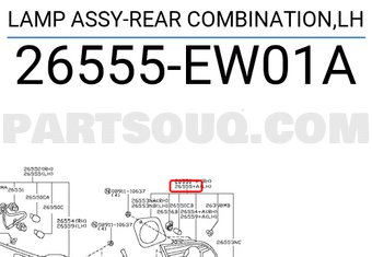 Nissan 26555EW01A LAMP ASSY-REAR COMBINATION,LH