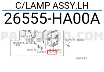 Nissan 26555HA00A C/LAMP ASSY,LH