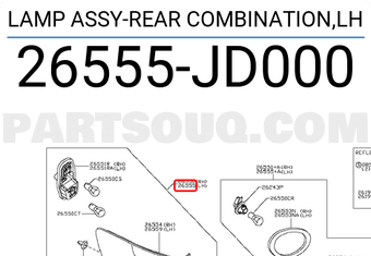 Nissan 26555JD000 LAMP ASSY-REAR COMBINATION,LH