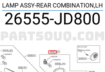 Nissan 26555JD800 LAMP ASSY-REAR COMBINATION,LH