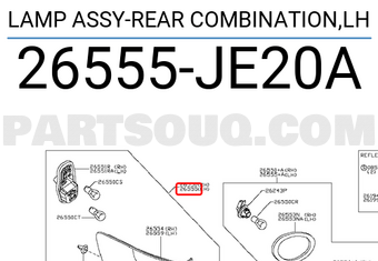 Nissan 26555JE20A LAMP ASSY-REAR COMBINATION,LH