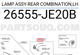 Nissan 26555JE20B LAMP ASSY-REAR COMBINATION,LH