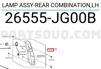 Nissan 26555JG00B LAMP ASSY-REAR COMBINATION,LH