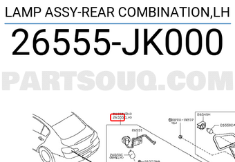 Nissan 26555JK000 LAMP ASSY-REAR COMBINATION,LH