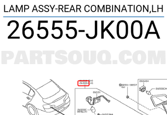 Nissan 26555JK00A LAMP ASSY-REAR COMBINATION,LH