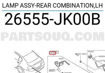 Nissan 26555JK00B LAMP ASSY-REAR COMBINATION,LH