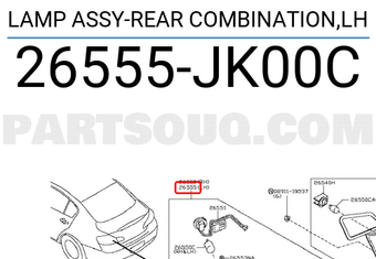 Nissan 26555JK00C LAMP ASSY-REAR COMBINATION,LH
