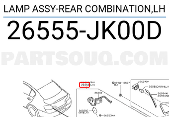 Nissan 26555JK00D LAMP ASSY-REAR COMBINATION,LH