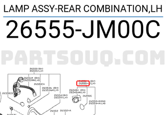 Nissan 26555JM00C LAMP ASSY-REAR COMBINATION,LH