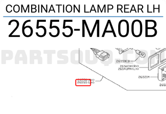 Nissan 26555MA00B COMBINATION LAMP REAR LH
