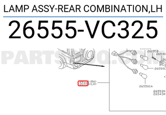 Nissan 26555VC325 LAMP ASSY-REAR COMBINATION,LH