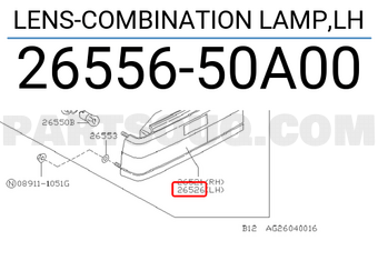 Nissan 2655650A00 LENS-COMBINATION LAMP,LH