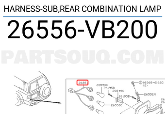 Nissan 26556VB200 HARNESS-SUB,REAR COMBINATION LAMP