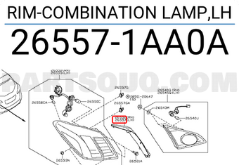 Nissan 265571AA0A RIM-COMBINATION LAMP,LH