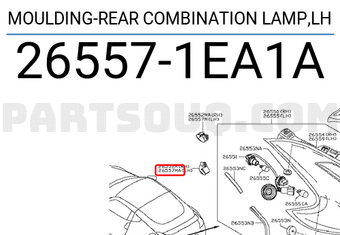 Nissan 265571EA1A MOULDING-REAR COMBINATION LAMP,LH