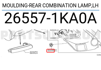 Nissan 265571KA0A MOULDING-REAR COMBINATION LAMP,LH