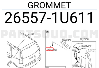 Nissan 265571U611 GROMMET