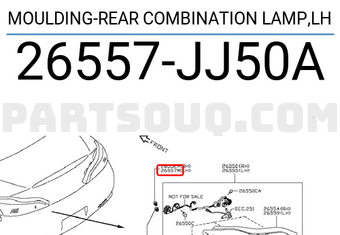 Nissan 26557JJ50A MOULDING-REAR COMBINATION LAMP,LH