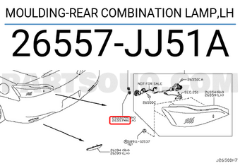 Nissan 26557JJ51A MOULDING-REAR COMBINATION LAMP,LH