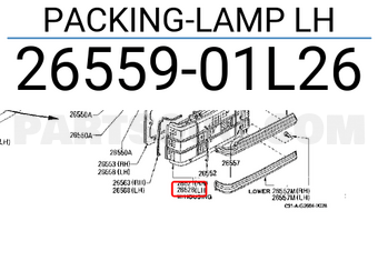 Nissan 2655901L26 PACKING-LAMP LH