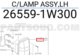 Nissan 265591W300 C/LAMP ASSY,LH