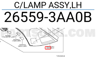 Nissan 265593AA0B C/LAMP ASSY,LH