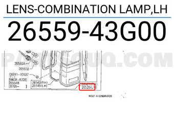 Nissan 2655943G00 LENS-COMBINATION LAMP,LH
