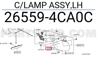 Nissan 265594CA0C C/LAMP ASSY,LH