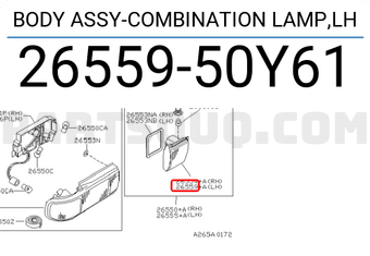 Nissan 2655950Y61 BODY ASSY-COMBINATION LAMP,LH