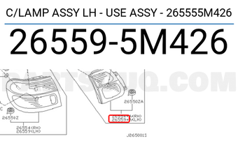 Nissan 265595M426 C/LAMP ASSY LH - USE ASSY - 265555M426