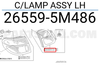Nissan 265595M486 C/LAMP ASSY LH