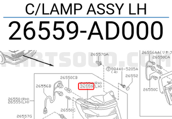 Nissan 26559AD000 C/LAMP ASSY LH