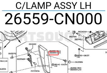 Nissan 26559CN000 C/LAMP ASSY LH