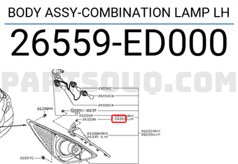 Nissan 26559ED000 BODY ASSY-COMBINATION LAMP LH