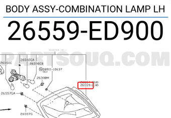 Nissan 26559ED900 BODY ASSY-COMBINATION LAMP LH