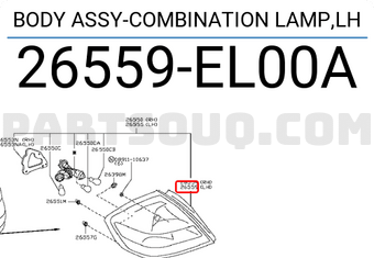 Nissan 26559EL00A BODY ASSY-COMBINATION LAMP,LH