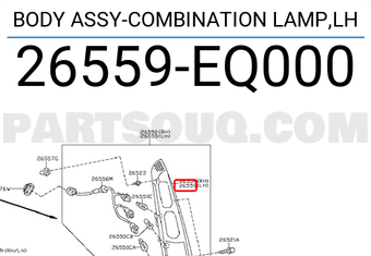 Nissan 26559EQ000 BODY ASSY-COMBINATION LAMP,LH