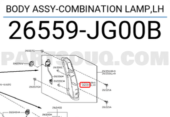Nissan 26559JG00B BODY ASSY-COMBINATION LAMP,LH