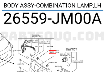Nissan 26559JM00A BODY ASSY-COMBINATION LAMP,LH