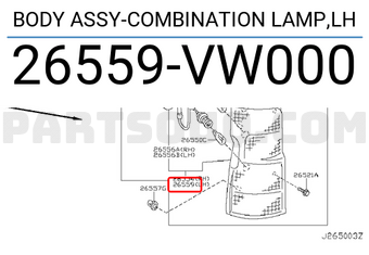Nissan 26559VW000 BODY ASSY-COMBINATION LAMP,LH