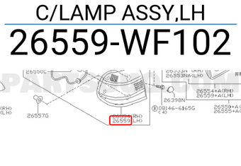 Nissan 26559WF102 C/LAMP ASSY,LH