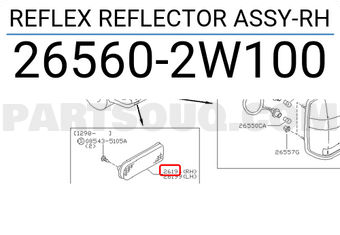Nissan 265602W100 REFLEX REFLECTOR ASSY-RH
