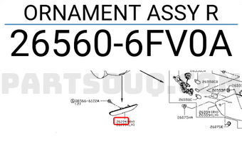 Nissan 265606FV0A ORNAMENT ASSY R