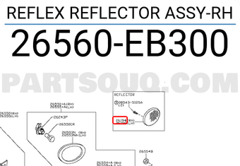 Nissan 26560EB300 REFLEX REFLECTOR ASSY-RH