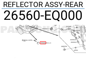 Nissan 26560EQ000 REFLECTOR ASSY-REAR