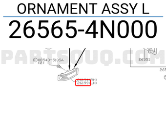 Nissan 265654N000 ORNAMENT ASSY L