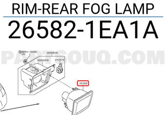 Nissan 265821EA1A RIM-REAR FOG LAMP
