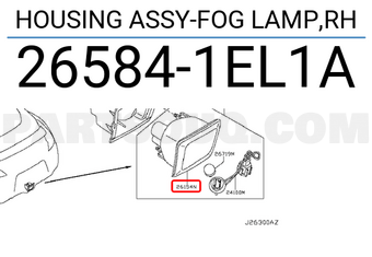 Nissan 265841EL1A HOUSING ASSY-FOG LAMP,RH