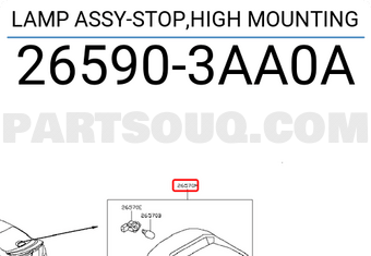 Nissan 265903AA0A LAMP ASSY-STOP,HIGH MOUNTING